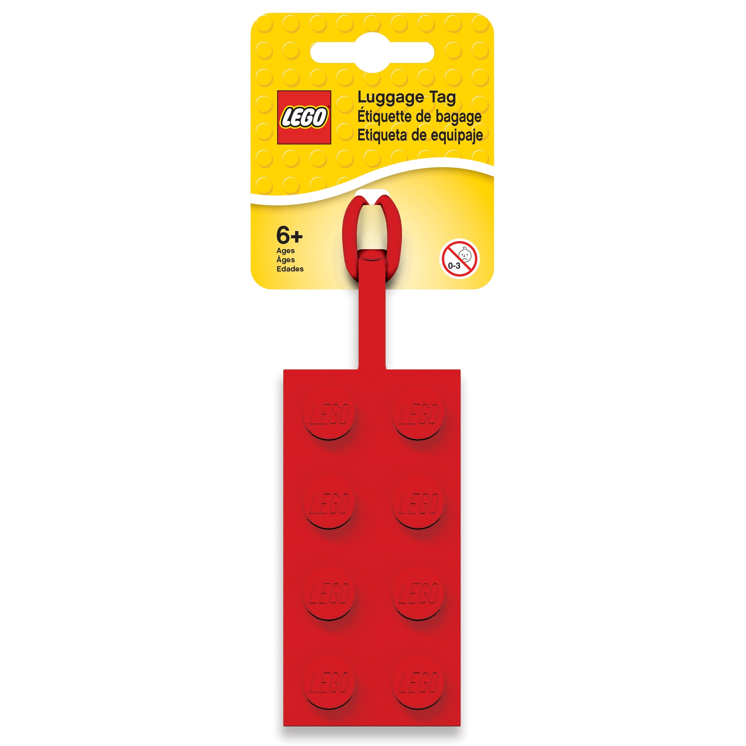 2X4 Red Luggage Tag