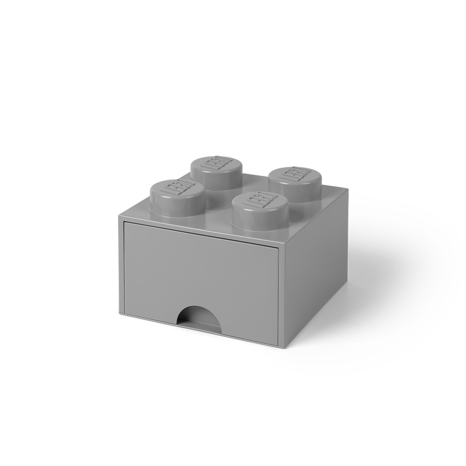 Lego 4-Stud Medium Stone Gray Storage Brick Drawer - Image 2