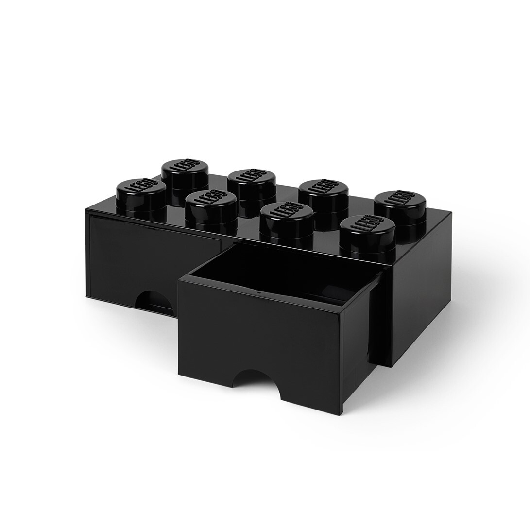 Lego 8-Stud Black Storage Brick Drawer