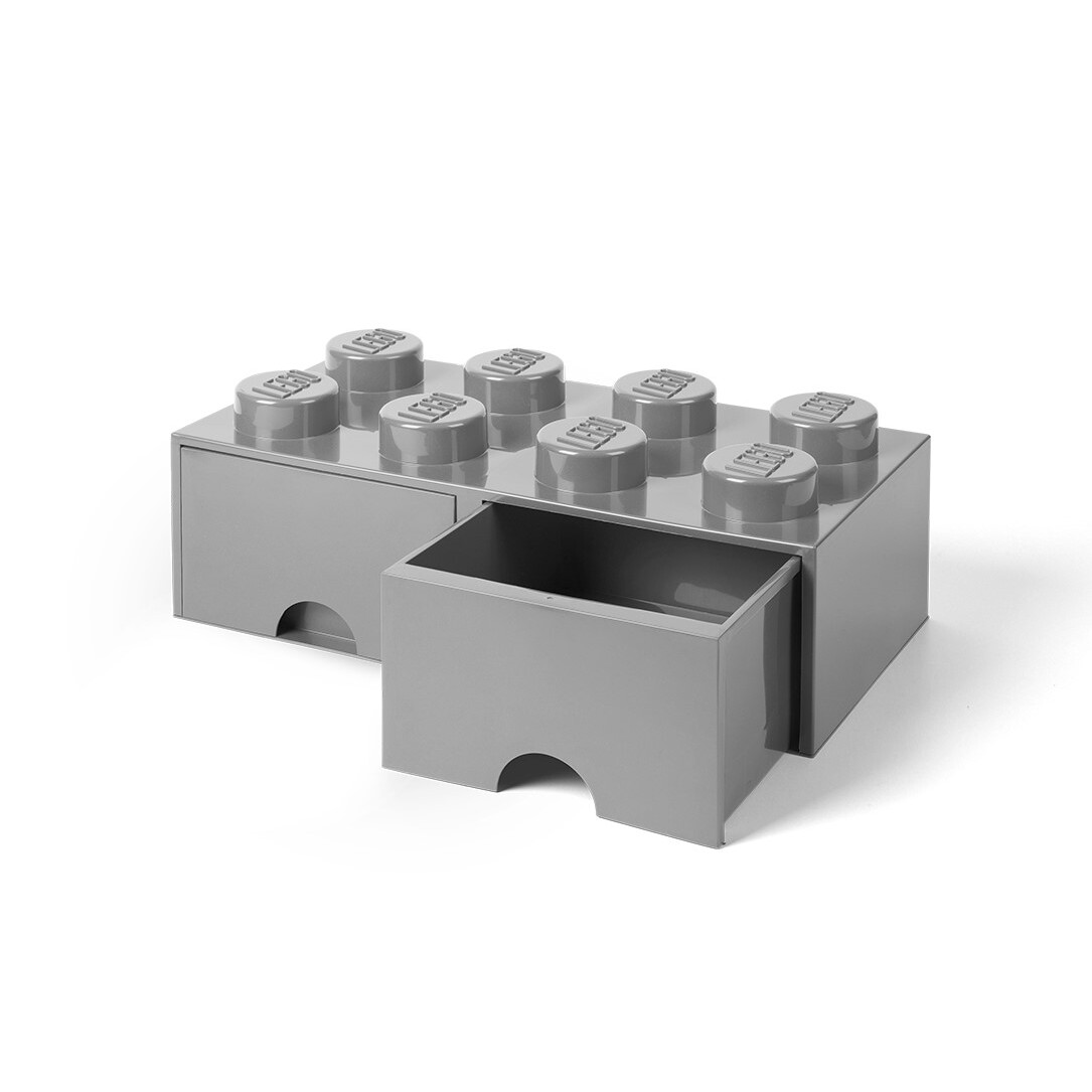 Lego 8-Stud Medium Stone Gray Storage Brick Drawer