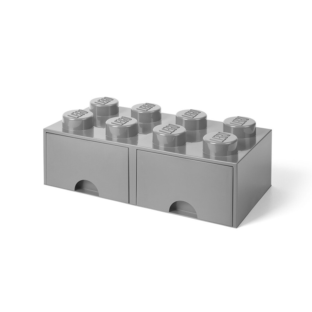 Lego 8-Stud Medium Stone Gray Storage Brick Drawer - Image 3