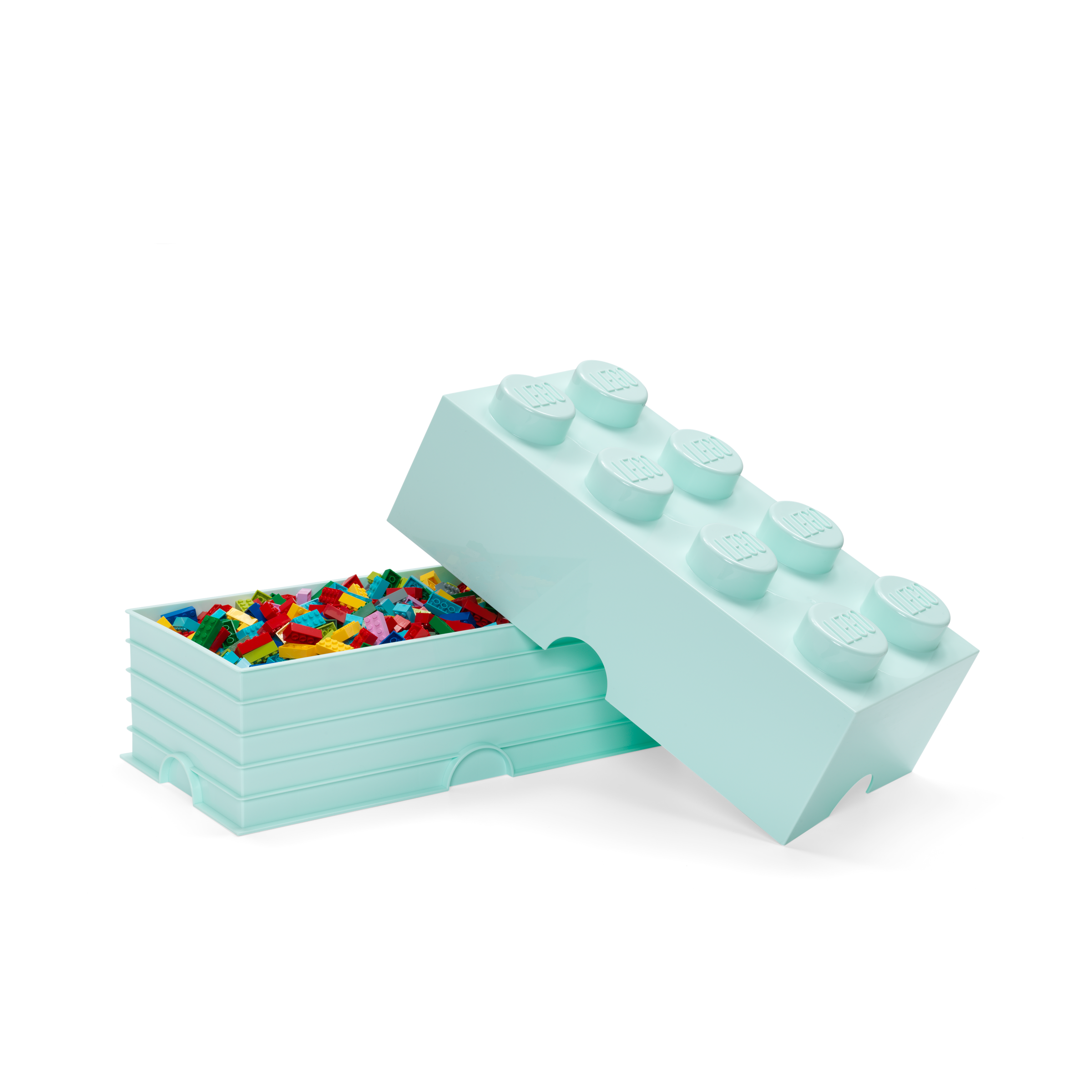 Lego 8-Stud Storage Brick – Aqua Blue - Image 3
