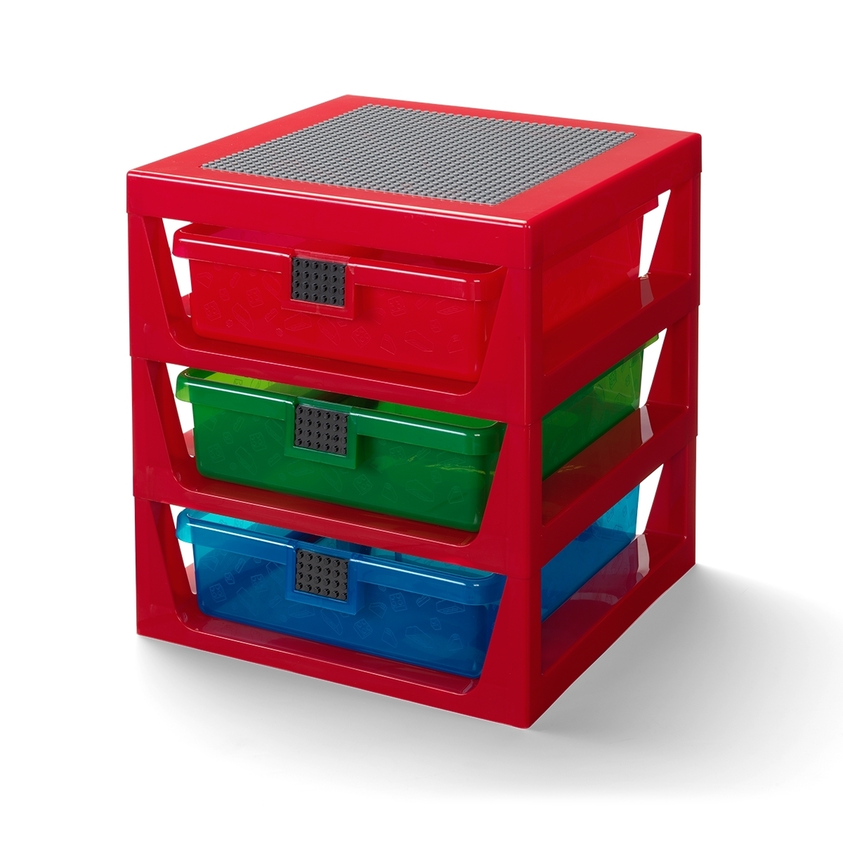 Transparent Red Lego Rack System
