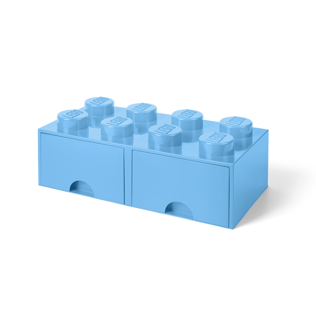 8-Stud Brick Drawer – Light Blue