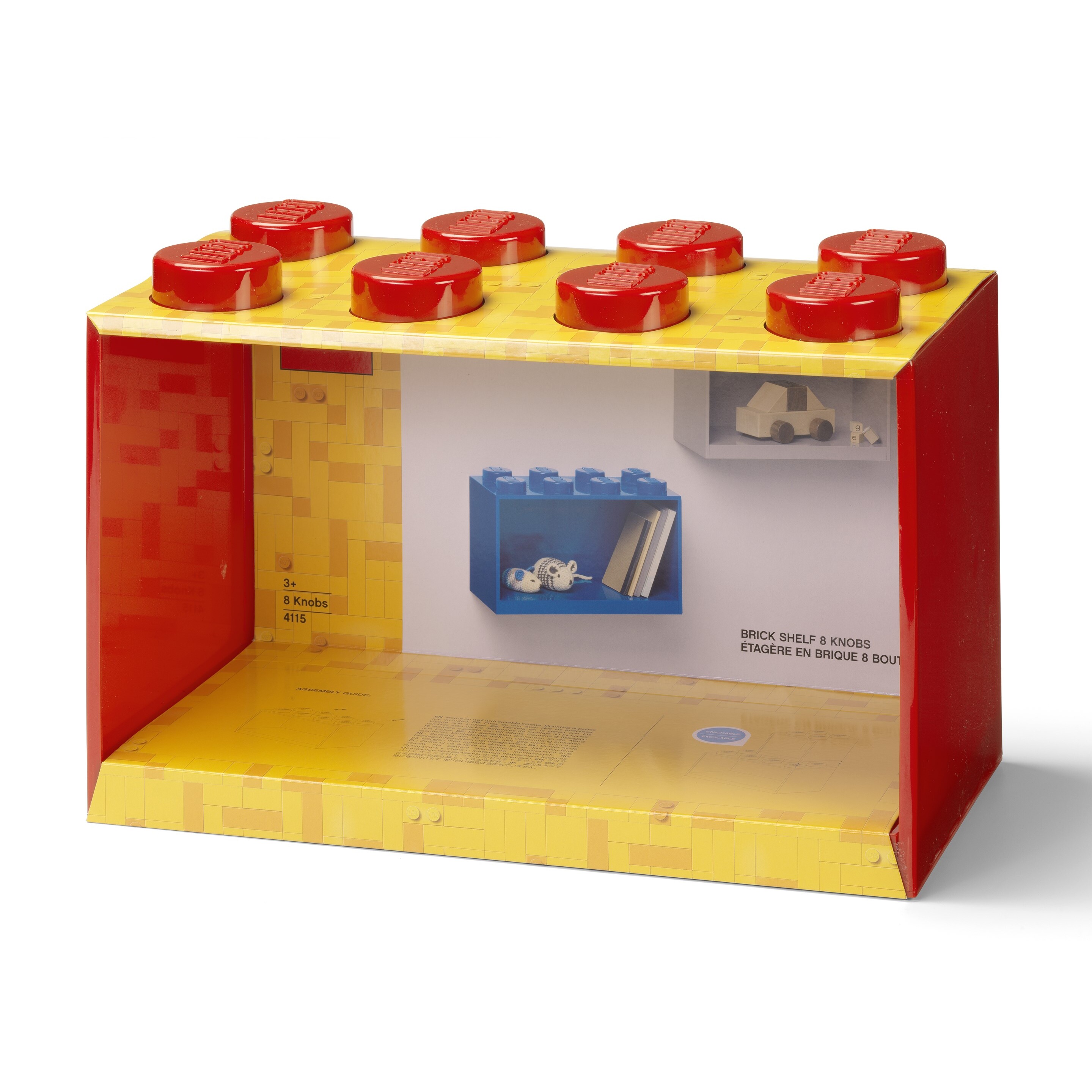 8-Stud Brick Shelf – Bright Red - Image 2