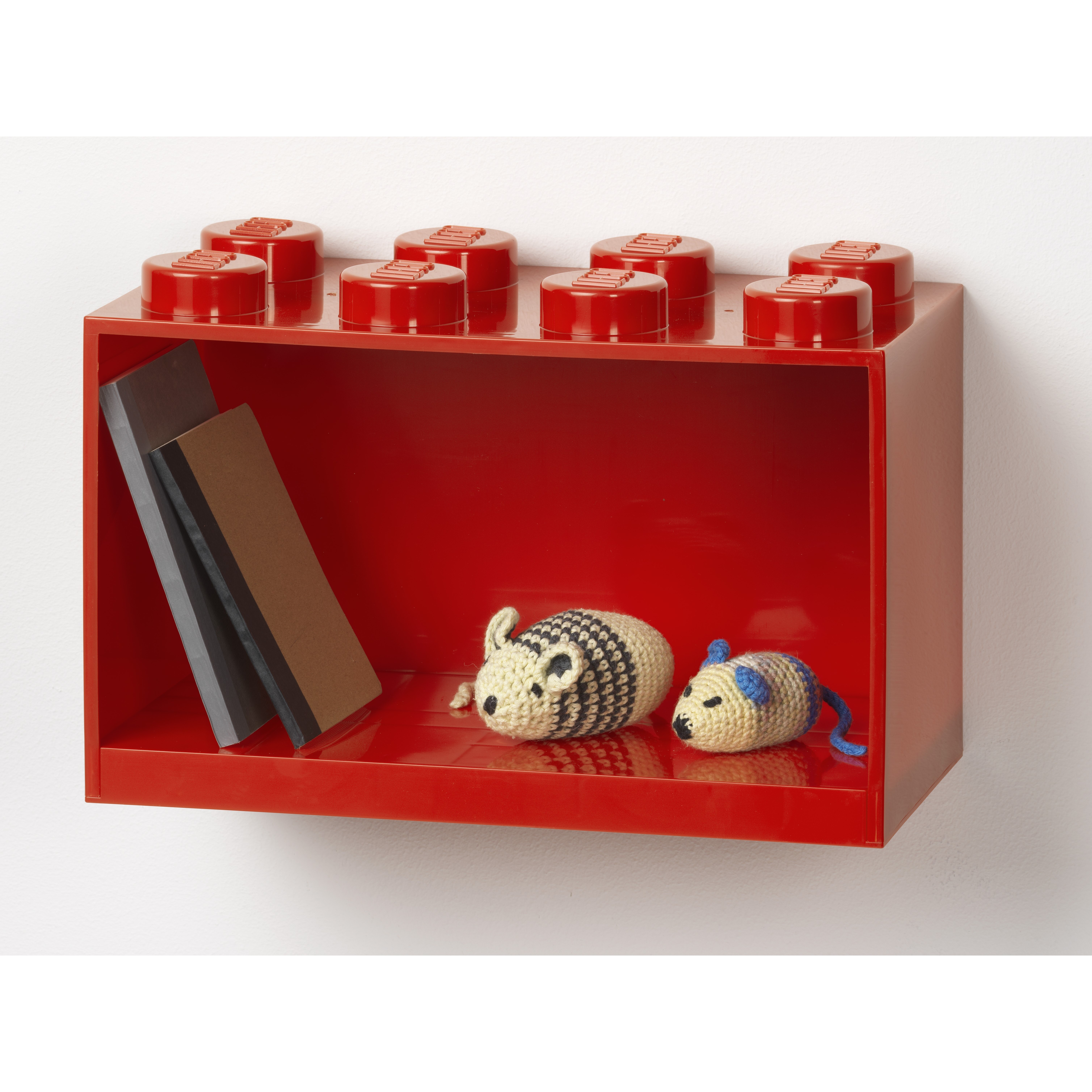 8-Stud Brick Shelf – Bright Red - Image 3