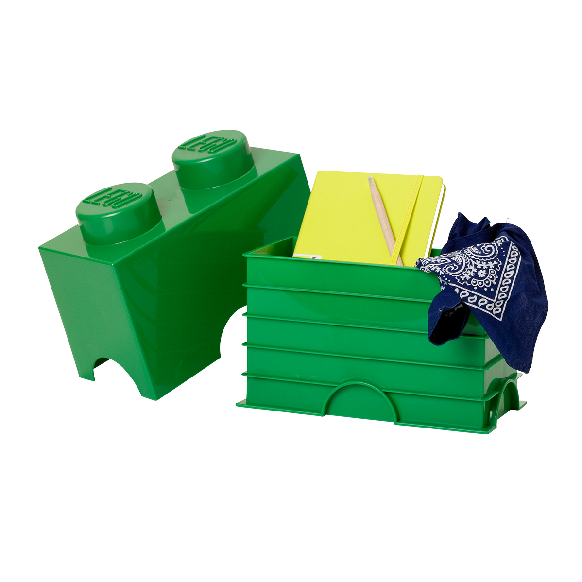 2-Stud Storage Brick – Green - Image 2