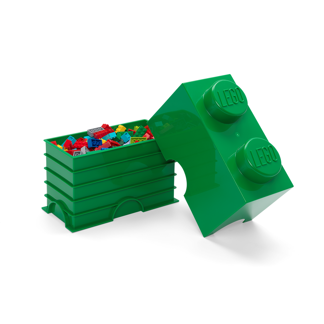 2-Stud Storage Brick – Green - Image 3