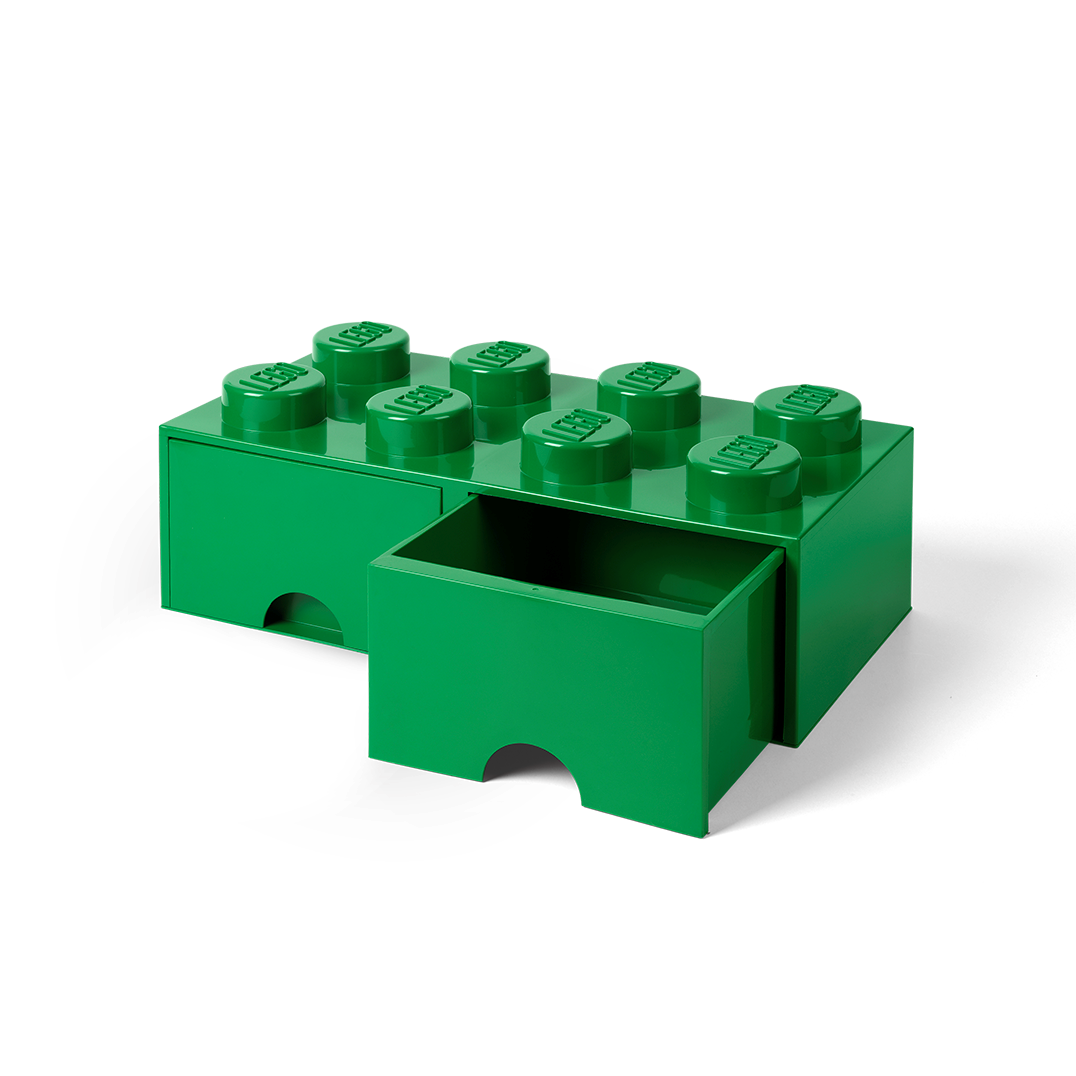 8-Stud Brick Drawer – Green