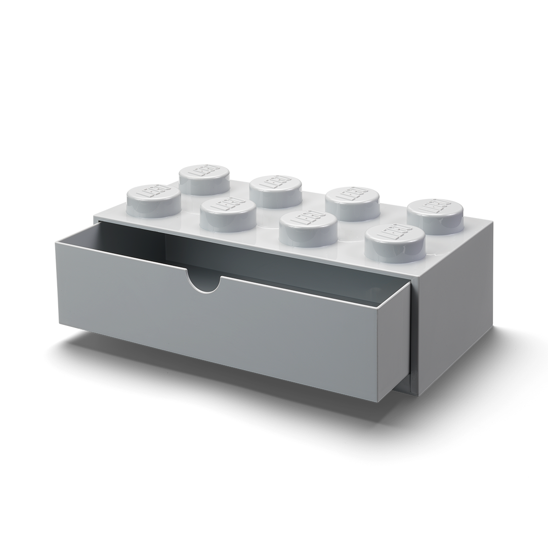 8-Stud Desk Drawer – Gray