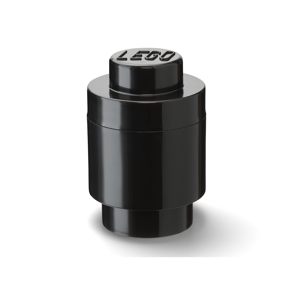 1-Stud Round Storage Brick – Black