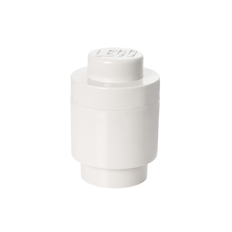 1-Stud Round Storage Brick – White