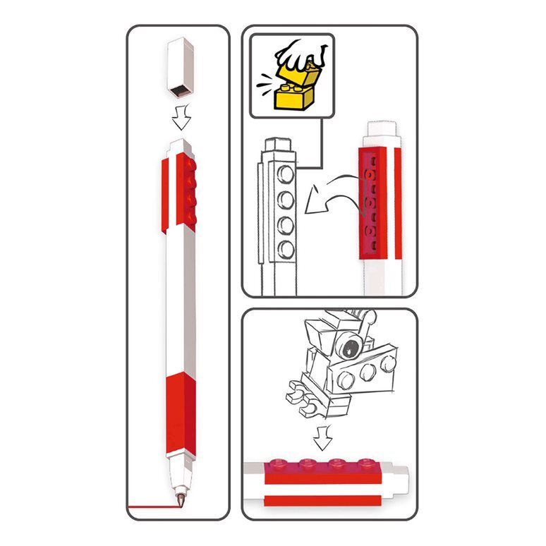 Pen Pal Gel Pen With Minifigure – Red - Image 3