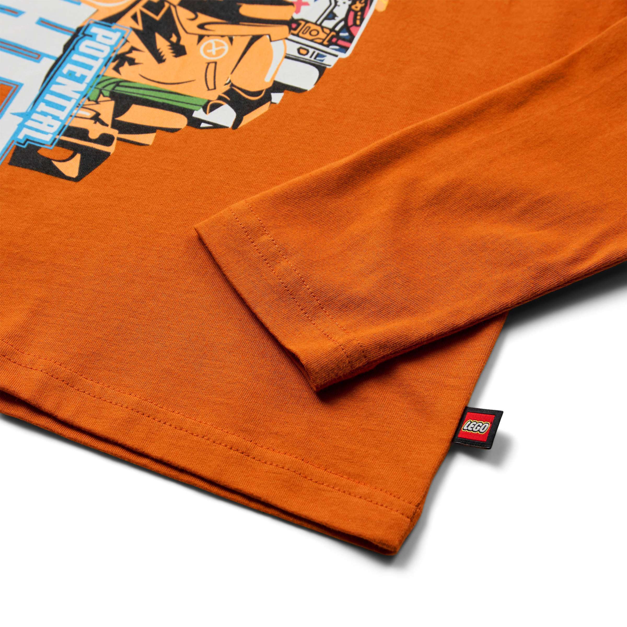 Kids Long-Sleeve T-Shirt – Dark Orange - Image 3