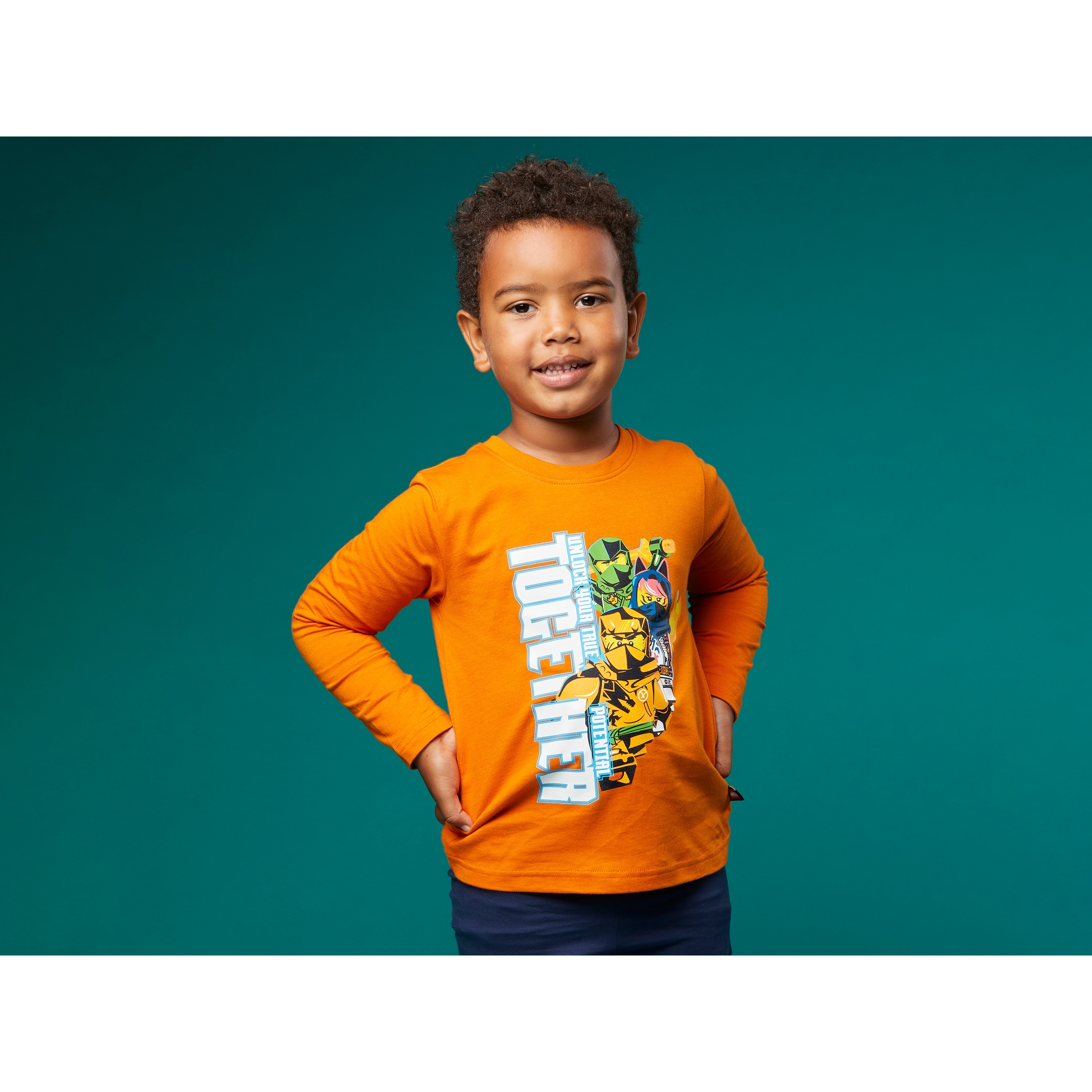 Kids Long-Sleeve T-Shirt – Dark Orange - Image 5