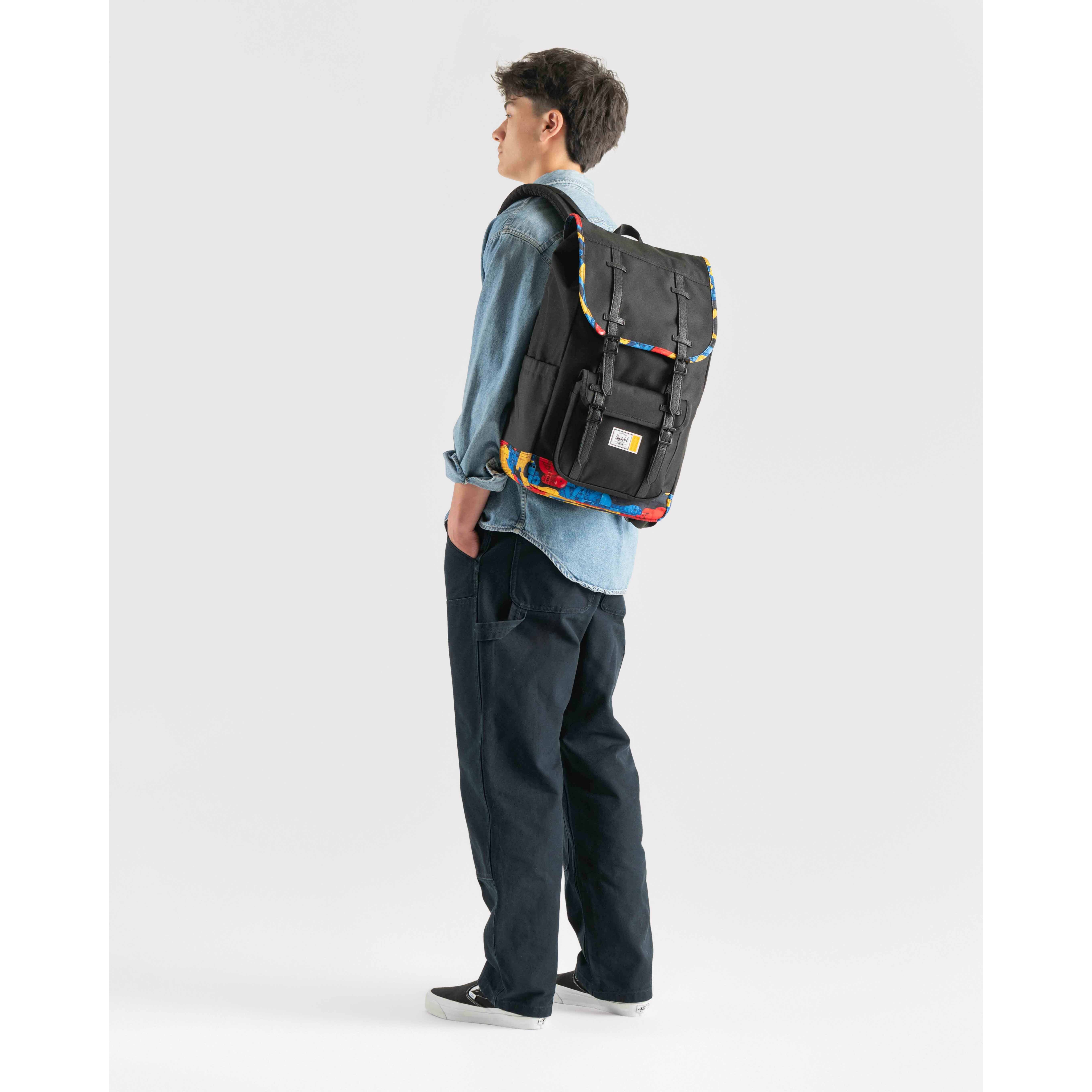 Herschel Little America Backpack – Abstract Bricks - Image 5