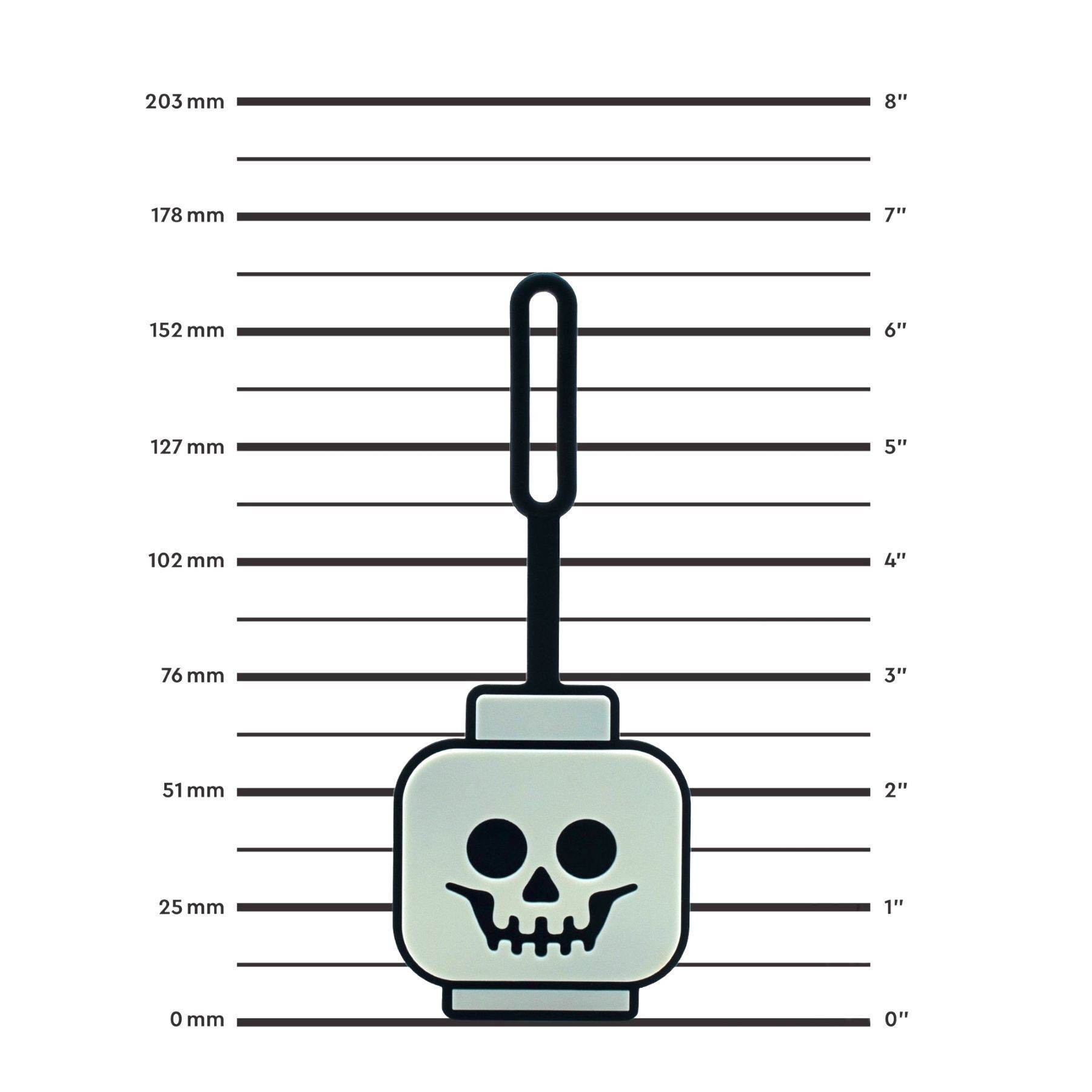Skeleton Head Glow-In-The-Dark Bag Tag - Image 3
