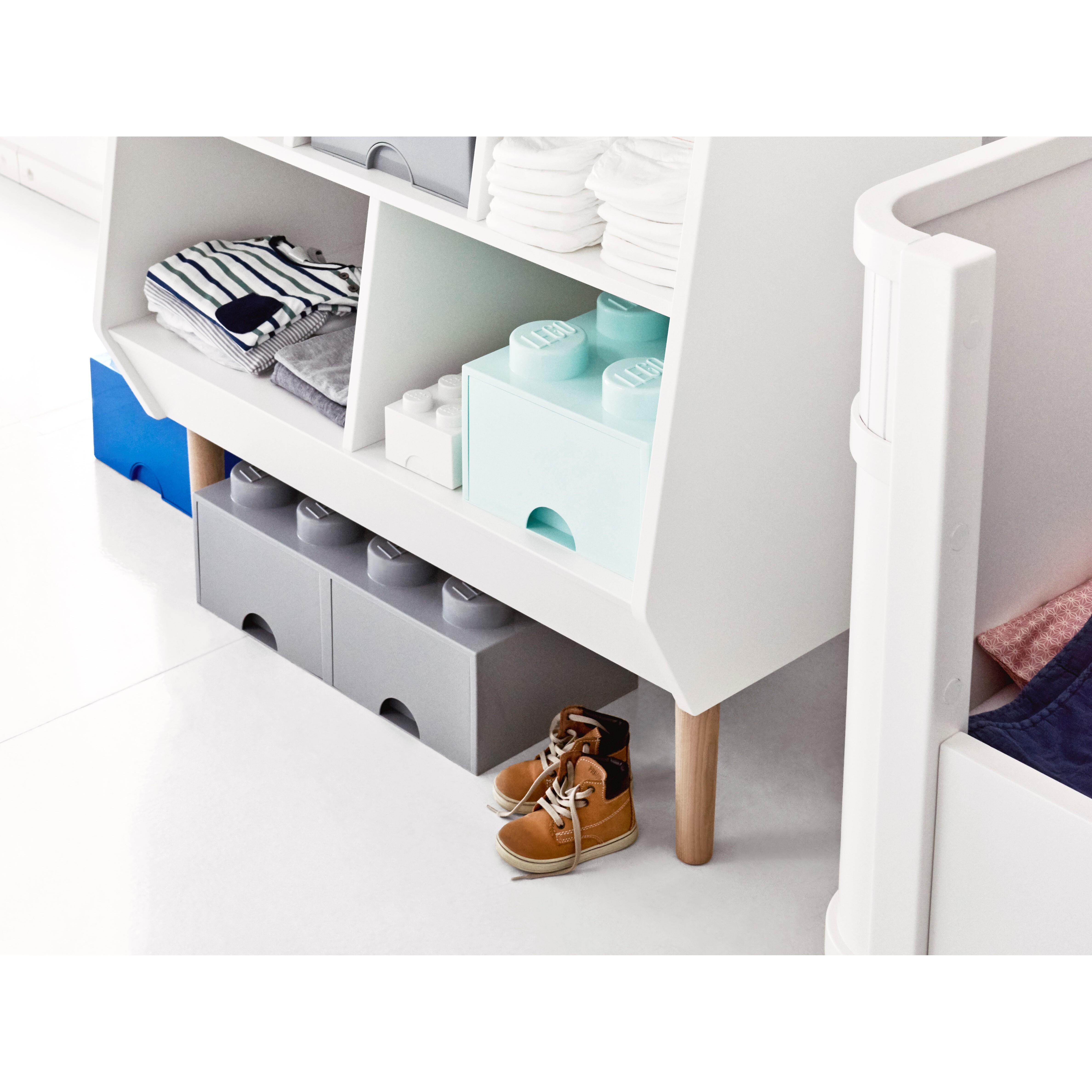 Lego 8-Stud Medium Stone Gray Storage Brick Drawer - Image 5