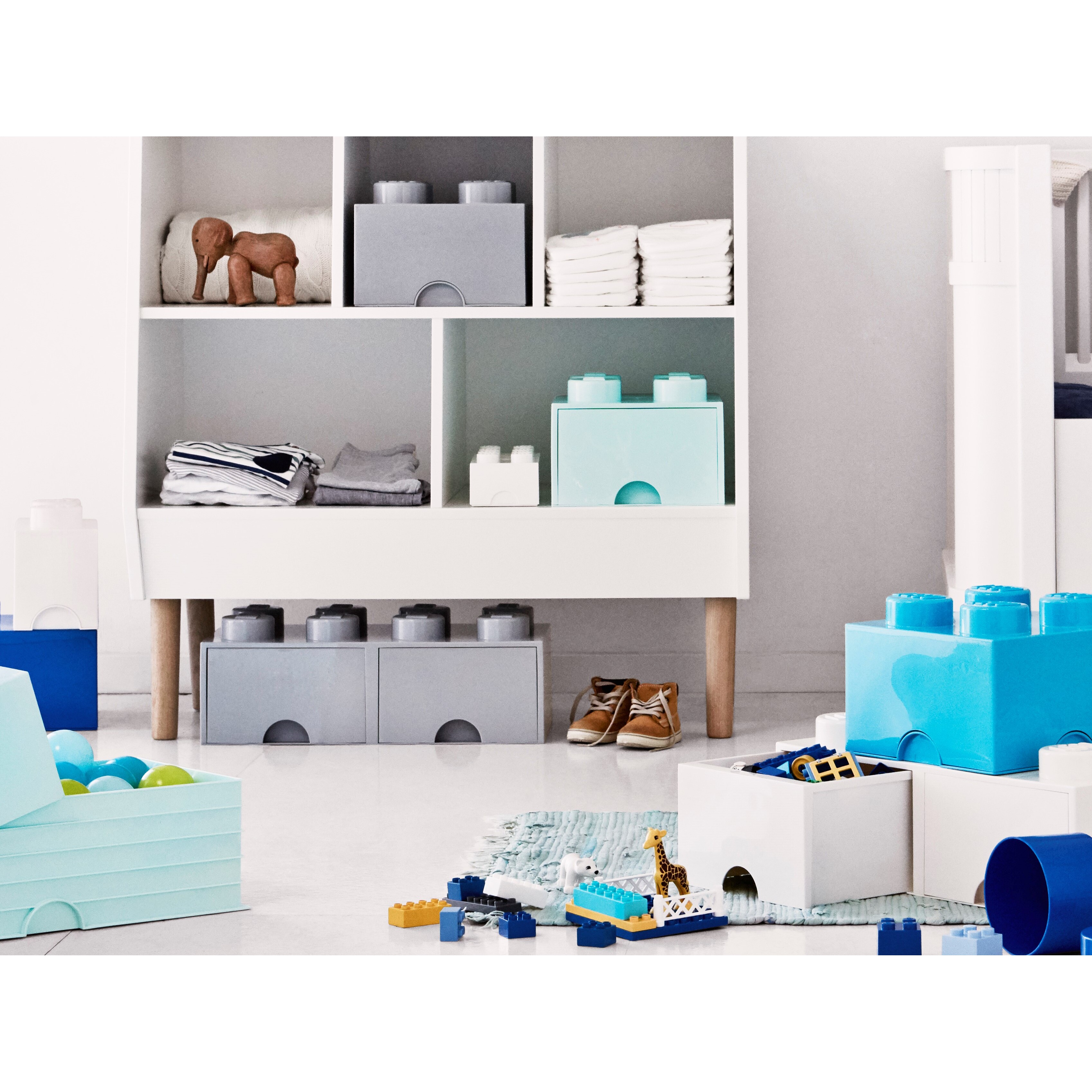 Lego 8-Stud Medium Stone Gray Storage Brick Drawer - Image 6