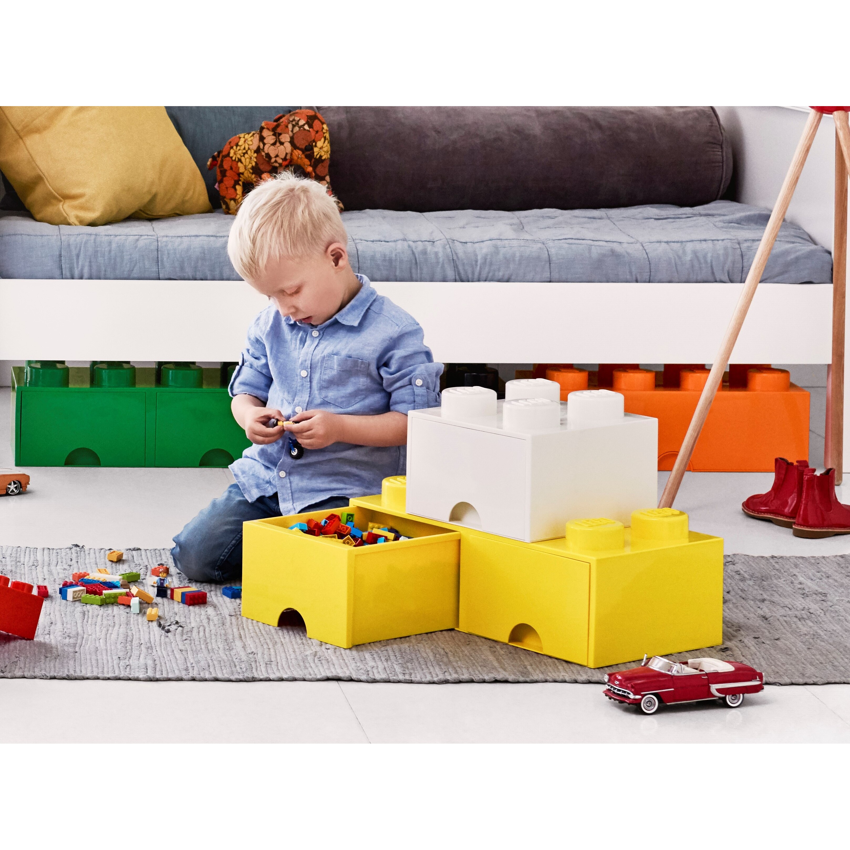 Lego 8-Stud Bright Yellow Storage Brick Drawer - Image 4